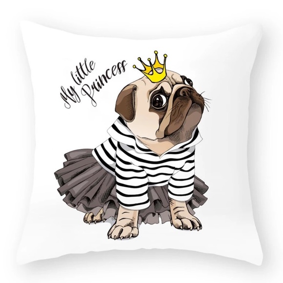Other - Pug my little princess accent pillow cases.NEW